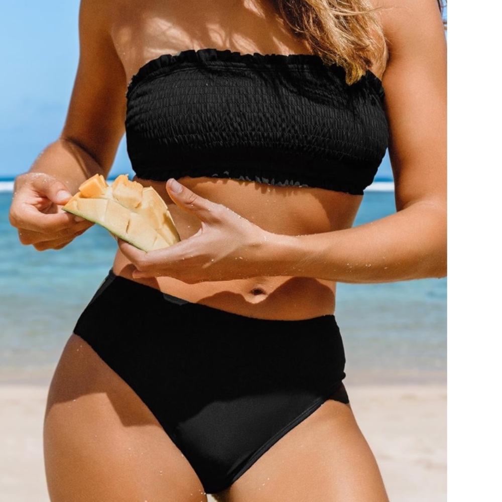 NWT CUPSHE Bikini Set Swimsuit Bandeau Size Large - Picture 2 of 9